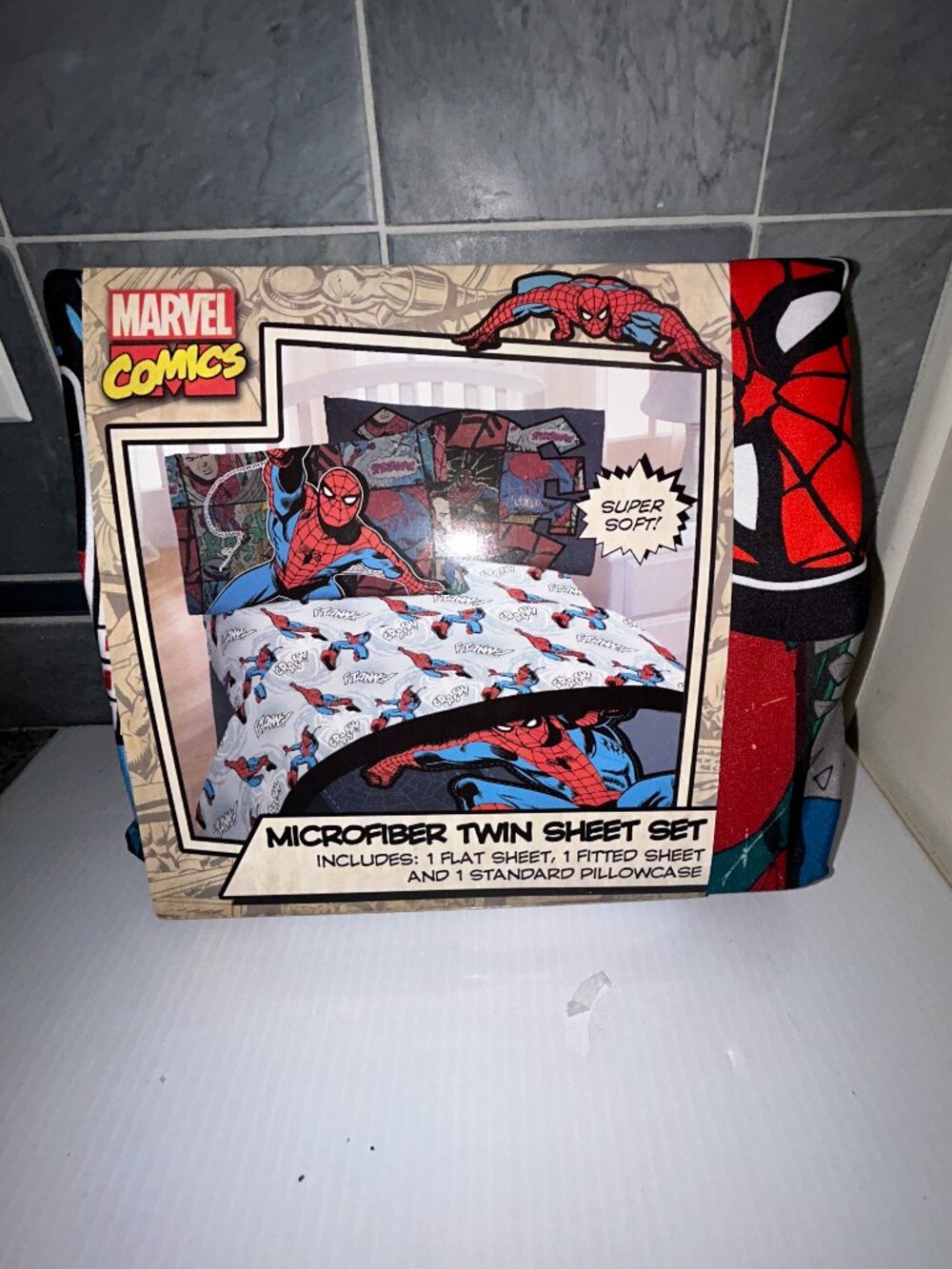 Marvel Comics Spide Man Twin Sheet Set, Microfiber Kids Bedding, NEW
